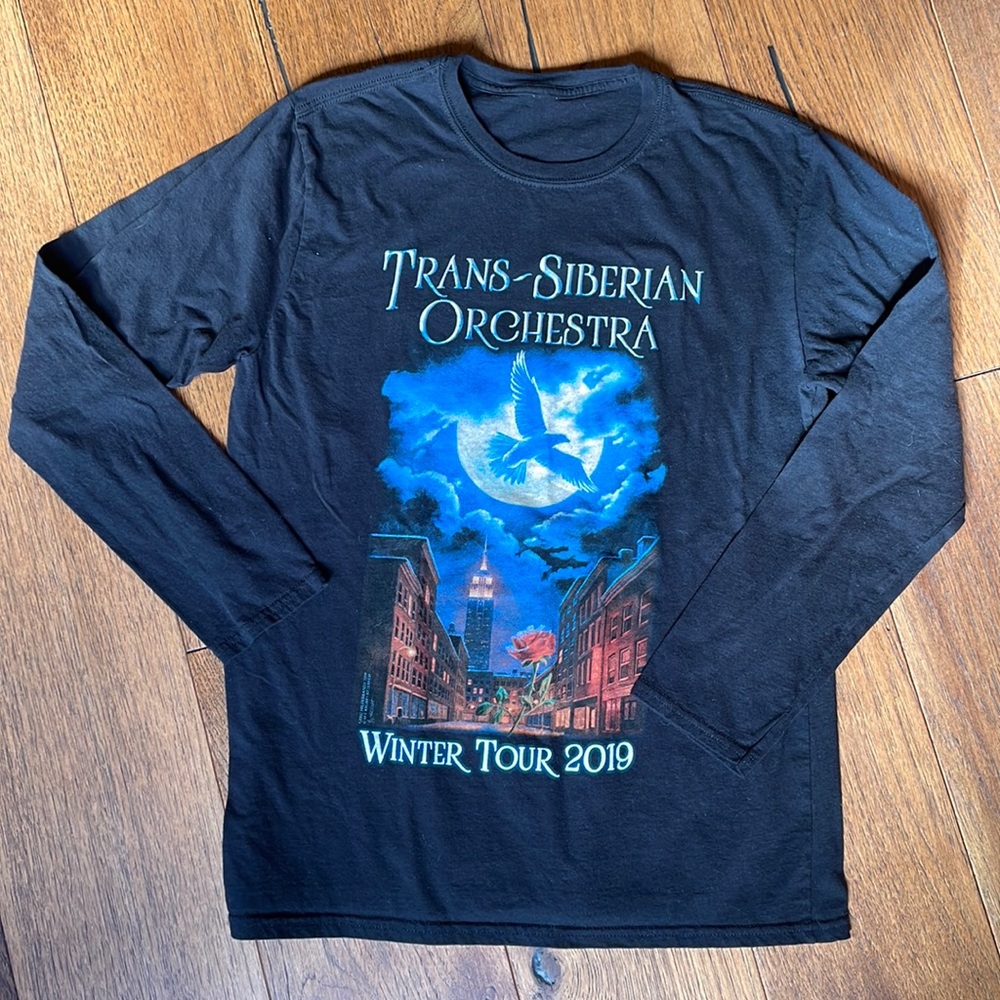 Trans Siberian Orchestra long sleeved black cotton concert tour tee 2019, size L